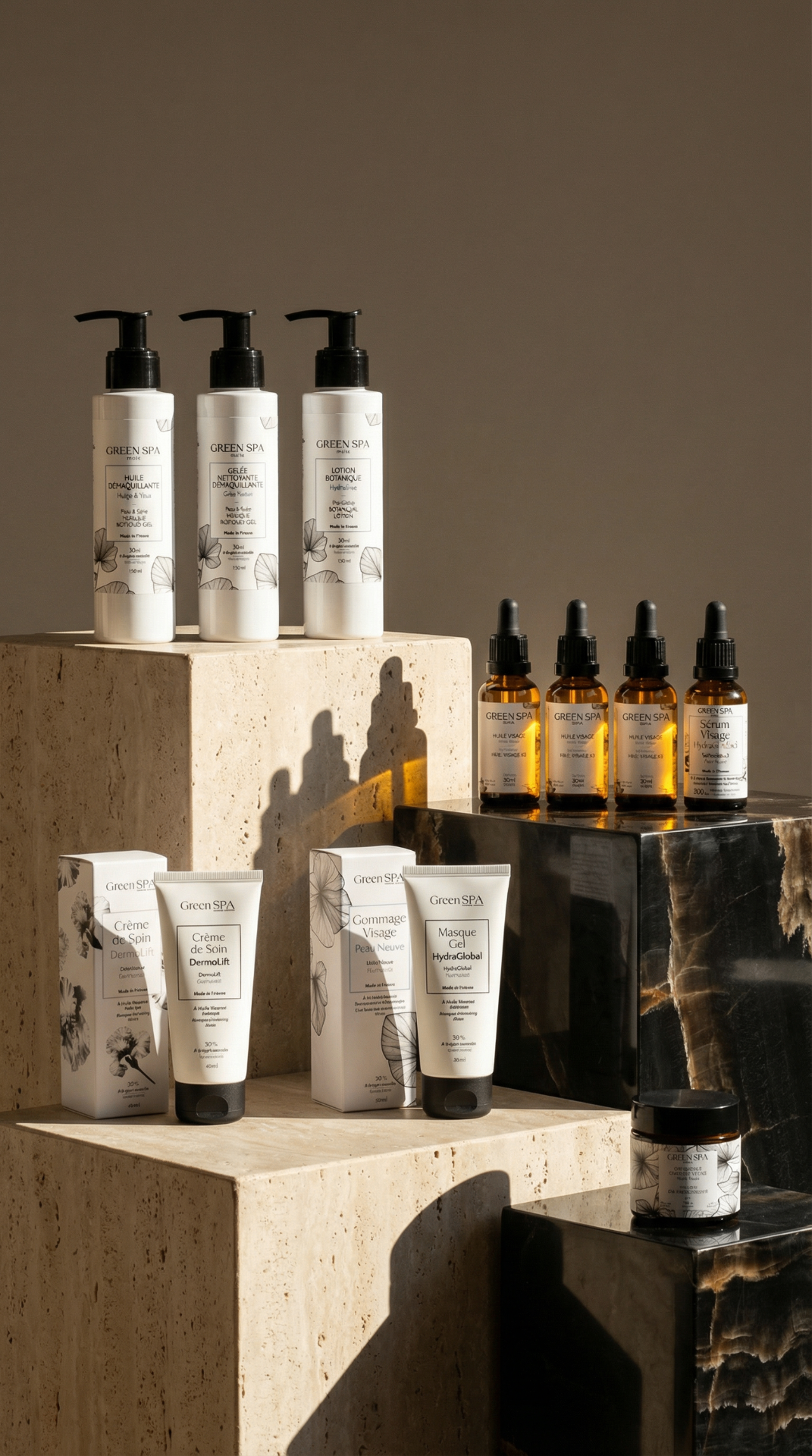 Produits de soin Green Spa — univers NAM